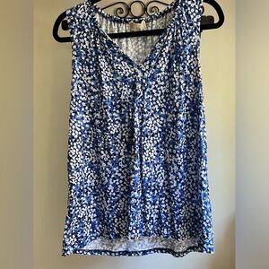 EUC Michael Michael Kors - Large - tank top - blue - white - drawstring detail